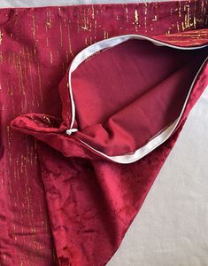 45x45 Velvet Red Maroon Festival Cushion Cover
