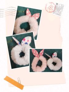 Fluffy Bunny Ear Hair Ties – Set of 2