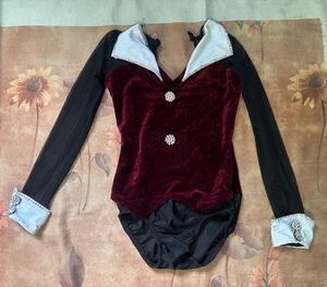 Burgundy velvet dance costume