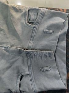 Gray High-Waisted Jeans