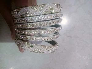White Bangles Set