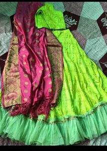 Lime & Pink Lehenga Set