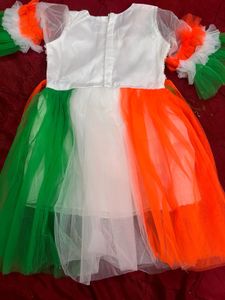 tri colour dress