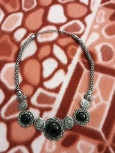 Statement Necklace with Black Accents