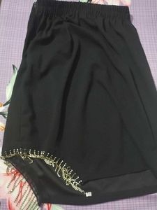 Black Fringe Mini Skirt