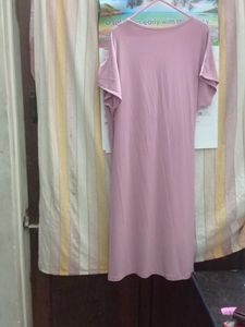 Pink Draped T-Shirt Dress