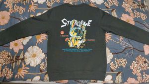 Olive Graphic Print Sweatshirt