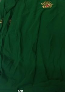 Green Embroidered Saree Fabric