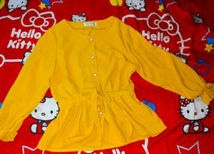 Yellow Button-Up Top