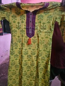 Green Printed Kurta