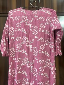 Pink Embroidered Kurta