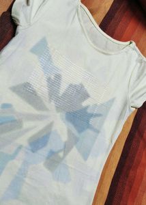 Olivia Lauren Women Yellow Printed Cotton Tshirt