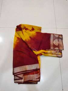 Yellow Tie-Dye Saree