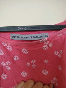 Pink Bandhani Print Kurta