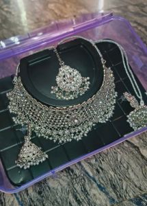 Silver Rhinestone Jewelry Set