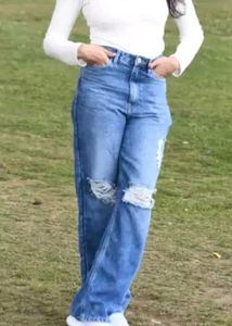 Ripped Wide Leg Jeans