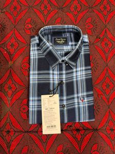 Blue Plaid Button-Down Shirt