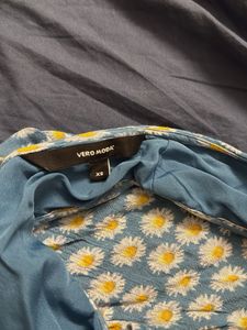 Blue Dress With Sunflower Print - Veromoda Brand