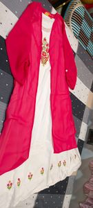 branded new long white dress with shrug unused