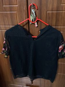 Black Embroidered Top