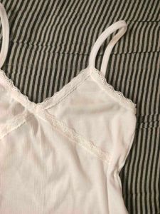 White lace trim top
