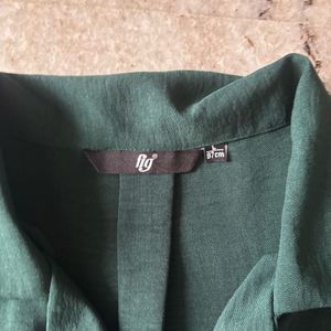Dark Green V-Neck Top