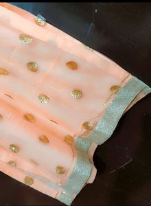 Light Orange Kurta &amp; Golden Skirt With Dupatta 40