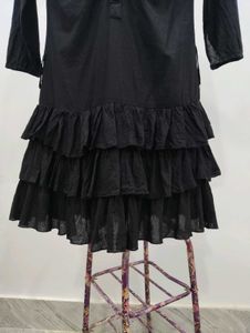 Black Ruffled Mini Dress