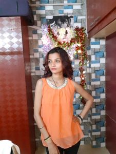 Women Sequin Work Party Wear Orange Top