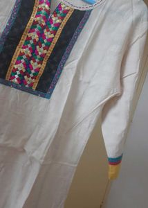 Cream Ethnic Kurta For Daily And Office