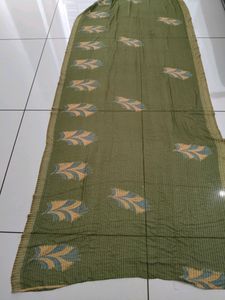 Olive Green Saree