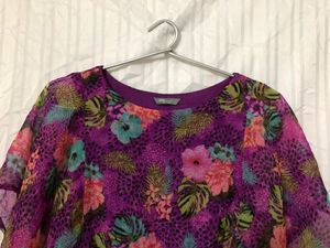 Floral Printed  Purple Top