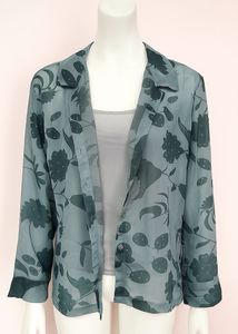 Floral Sheer Button-Down Top