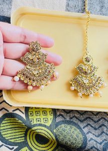 Wedding Indian Earrings Maangtikka Combo