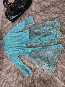 Whimsical Mermaidcore Lace Embroided Shrug
