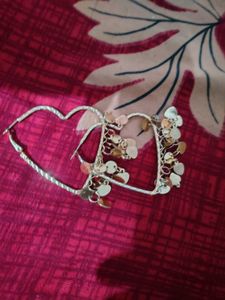Heart Charm Hoop Earrings