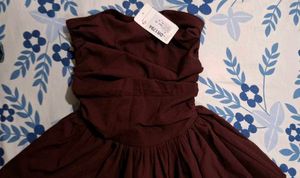 Maroon Strapless Mini Dress