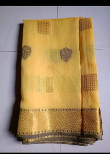 Banarsi Yellow Colour Silk Saree 1st Copy