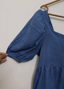 Tokyo Talkies Solid Blue Top