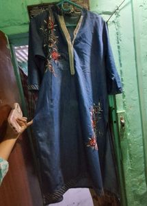 Embroidered Denim Tunic