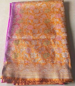Elegant Purple and Gold Banarasi Silk Saree