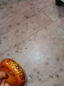 Carved Wooden Bangle Bracelet
