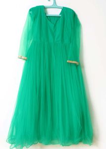 Green 2piece Dress Long Gown Full Flare