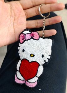 Hello Kitty Embroidery Keychain
