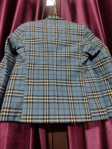 Boys Blue Striped Coat