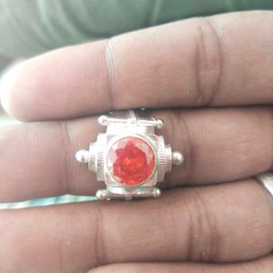 Pure Silver Maharaja Ring In Carnelian Gemstone