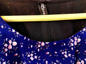 Blue Floral Print  Kaftan Dress