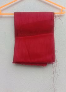 New Red Organza Saree With Unstitched Blouse