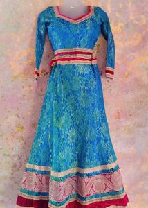 Elegant Blue Floral Anarkali