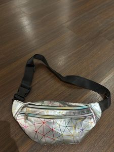 Geometric Silver Fanny Pack
